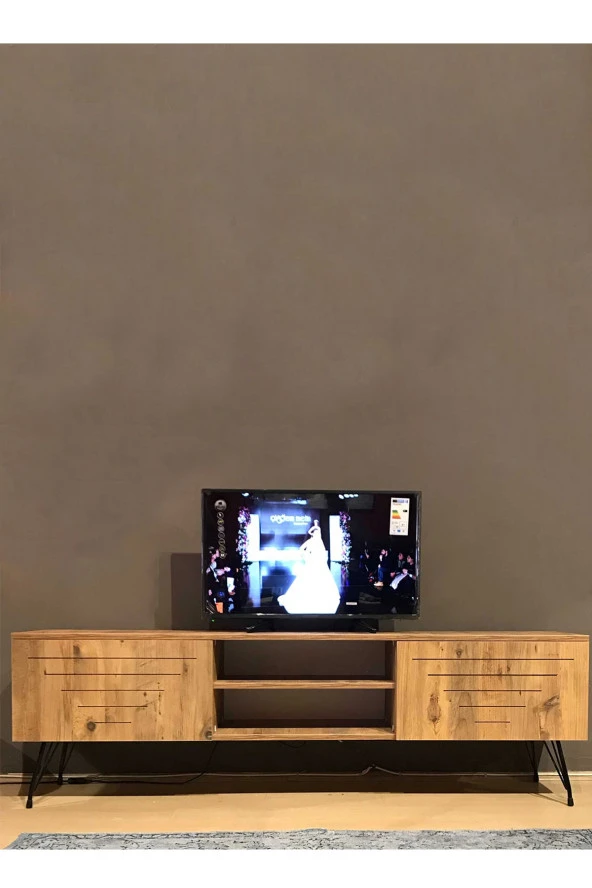 Avmpark Ceviz Kare Düz Tv Ünitesi Tek Alt