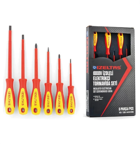 İzeltaş 6lı Elektrikçi Tornavida Seti 1000V - 2