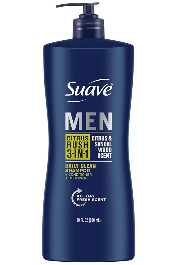 Suave Men Citrus Rush 3-in-1 Şampuan 828ML