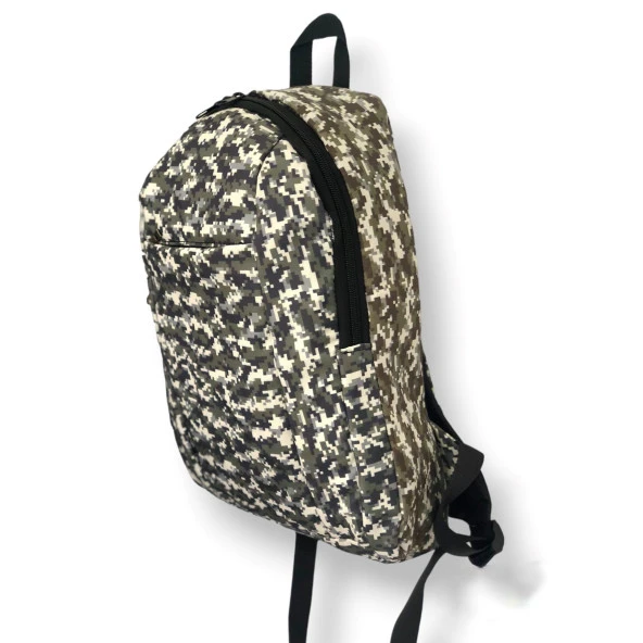 Balp Modern Tasarım Askeri Desenli Bej Renkli Hem Sırt Hem Laptop Çantası