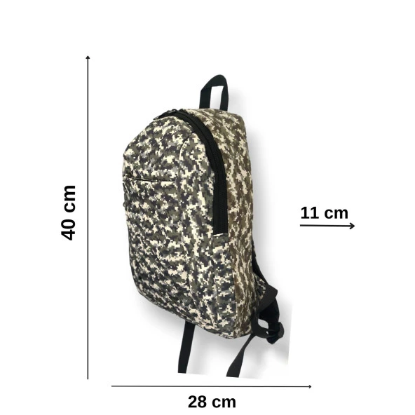 Balp Modern Tasarım Askeri Desenli Bej Renkli Hem Sırt Hem Laptop Çantası - 2