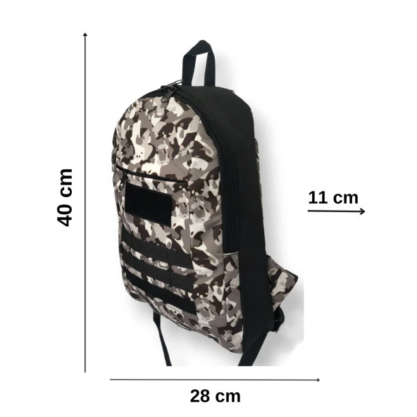 Balp Modern Tasarım Askeri Desenli Hem Sırt Hem Laptop Çantası - 2