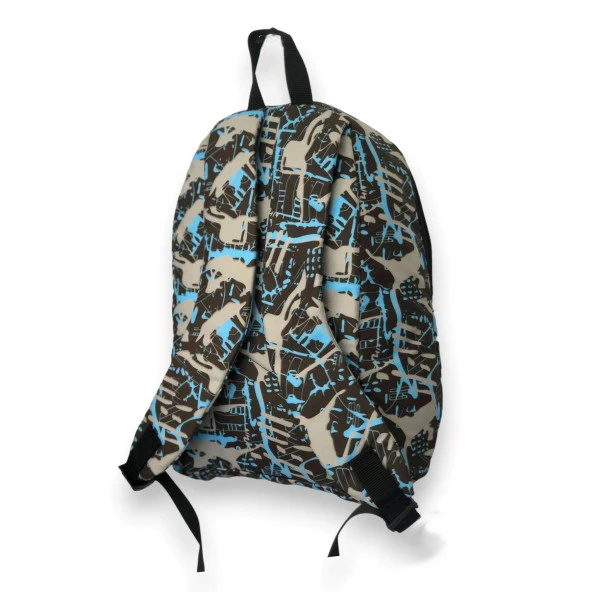 Balp Modern Tasarım Mavi Renk Askeri Desenli Hem Sırt Hem Laptop Çantası - 3