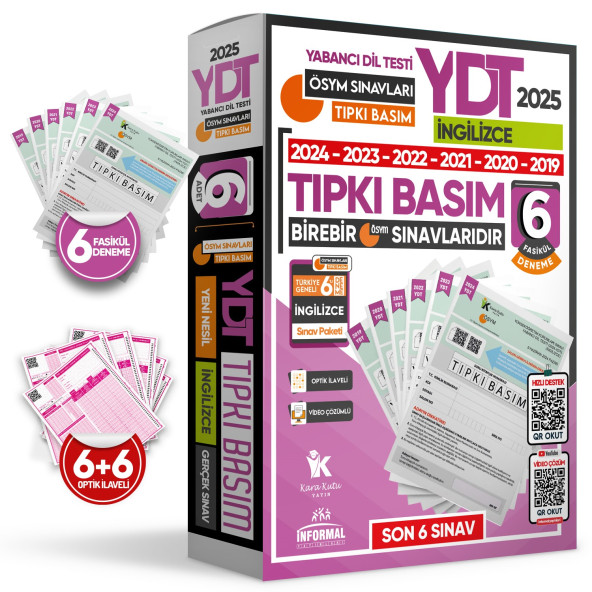 2025 YKS YDT İngilizce ÖSYM Çıkmış Soru Tıpkı Basım 6lı Deneme Paketi Türkiye Geneli Video Çözümlü - 2