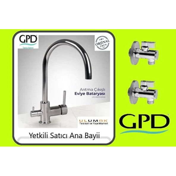 Gpd MAR70 Eviye Bataryası Arıtma Çıkışlı Armatür Ve Filitreli Ara Musluk 2 Adet GPD