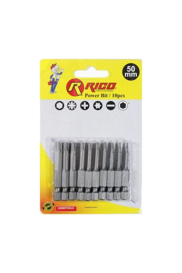 Bits Torx Tork Uç Takımı T 6 /t 40 Kadar 10 Parça 50mm