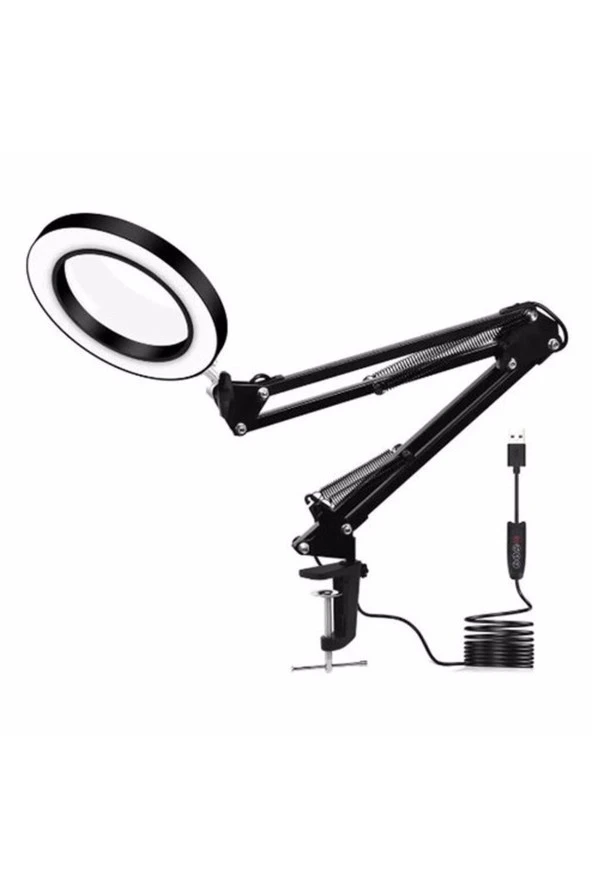 -esnek Masa Büyüteç 5x Usb Led 3 Renk Işıklı Büyüteç Lamba Büyüteç Tamir Lehimleme Büyüteç - 2