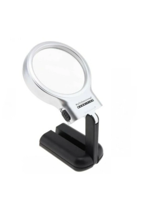 -3x 4.5x Katlanabilir Ayarlı Büyüteç 10 Led Işık El Veya Masa Akrilik Optik Lens - 3