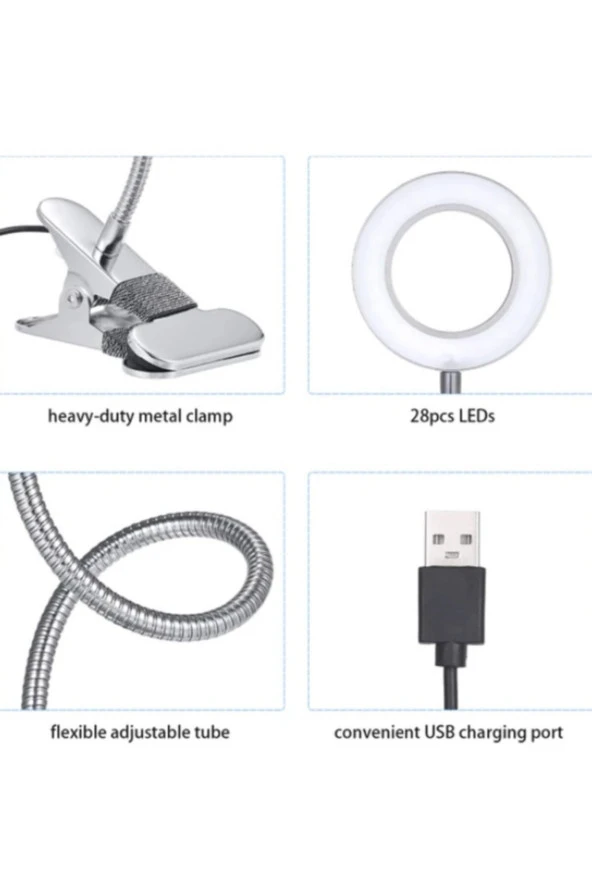 -usb Doğrudan Şarj Clip-masa Işık Eller Serbest Büyüteç - 3