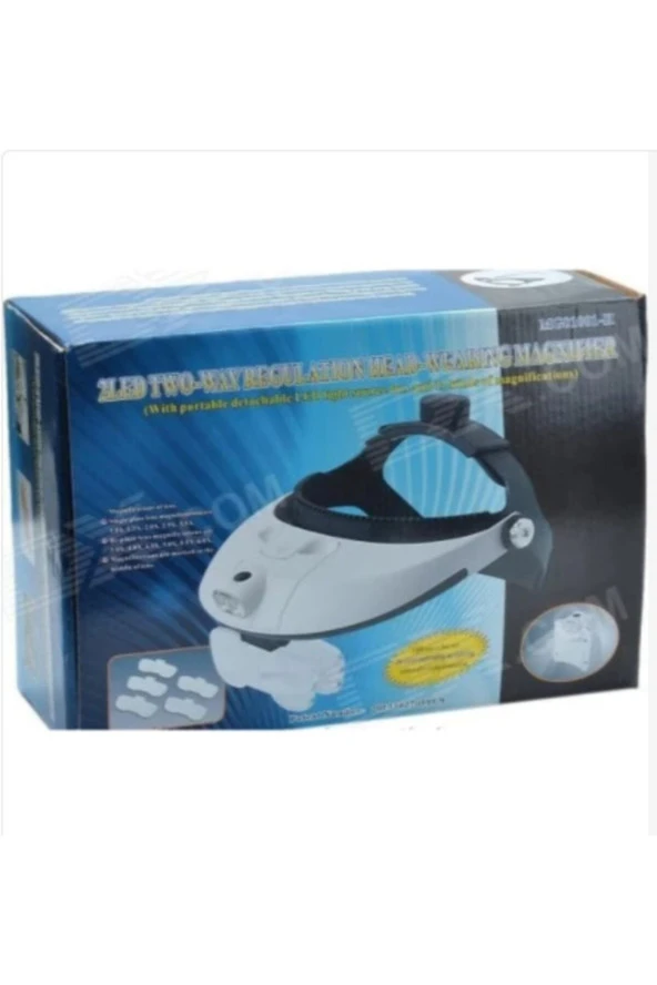 Şapka Tipi Led Işıklı Büyüteç Gözlük 9x Zoom 5 Lens Kafa Lambası - 2