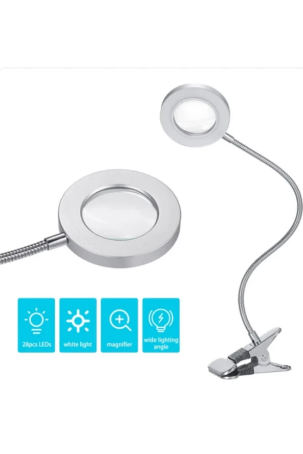 -usb Doğrudan Şarj Clip-masa Işık Eller Serbest Büyüteç - 2