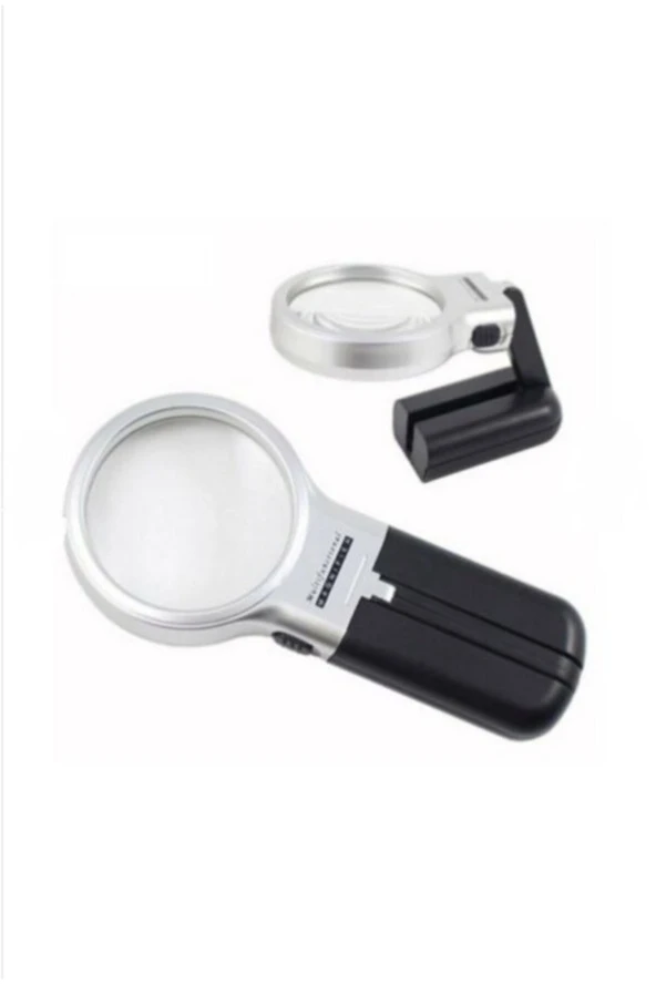 -3x 4.5x Katlanabilir Ayarlı Büyüteç 10 Led Işık El Veya Masa Akrilik Optik Lens - 3