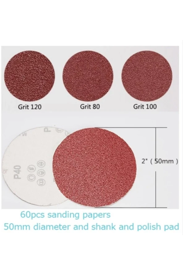 -gravür Makinası Için Mini Cırt Taban Ve 60 Adet Zımpara Seti Depolife-5cm - Resim 2
