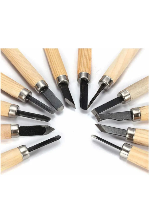 Ahşap Oyma Hobi Heykel Kalem Set 12 Parça - 2