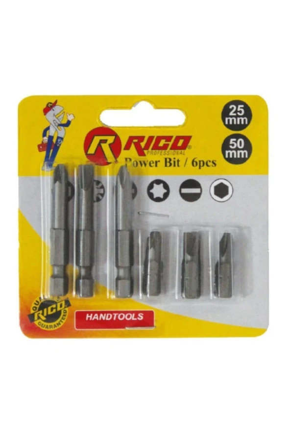 Rıco 6pc Bits Uç Seti 25 Mm - 50 Mm