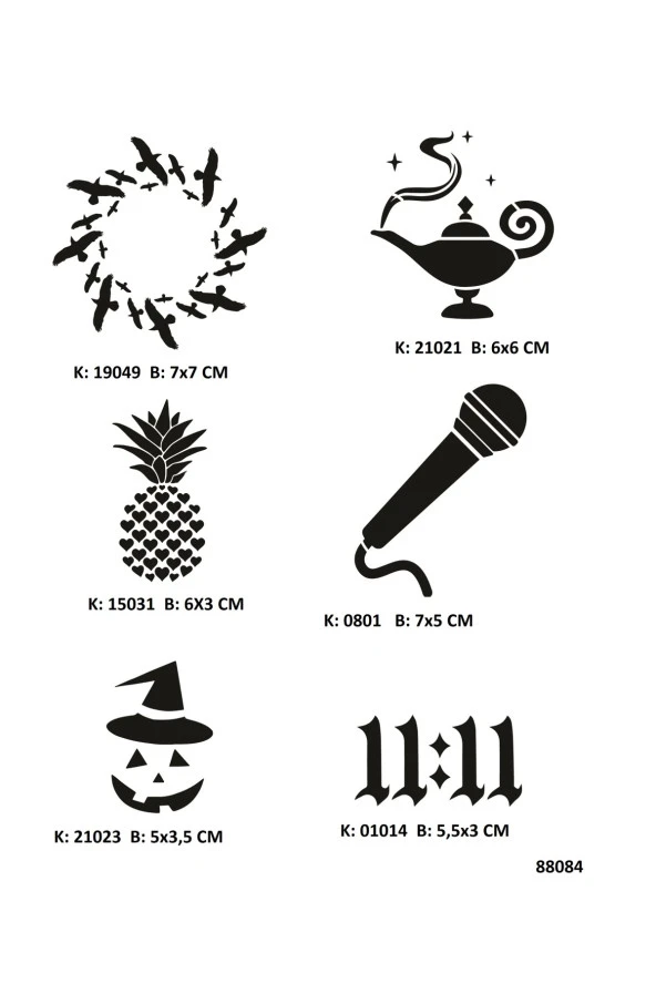 Hayalperest Geçici Dövme Stencil Seti Spreysiz