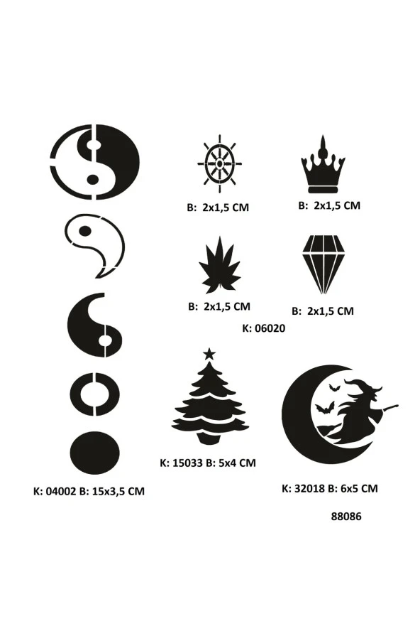 Minimal Parmak ve Sırt Geçici Dövme Stencil Seti Spreysiz