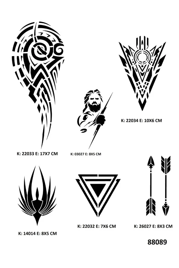 Tribal Kol Geçici Dövme Kalıpları Sadece Desen