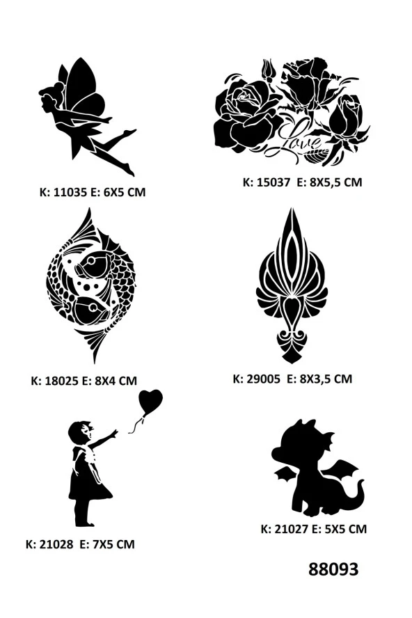 Sevimli Modeller Geçici Dövme Kalıpları Sadece Desen