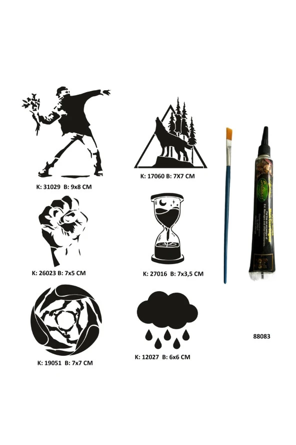 Dik Duruş Tüp Kına ve Fırça hediyeli Tattoo Geçici Dövme Seti