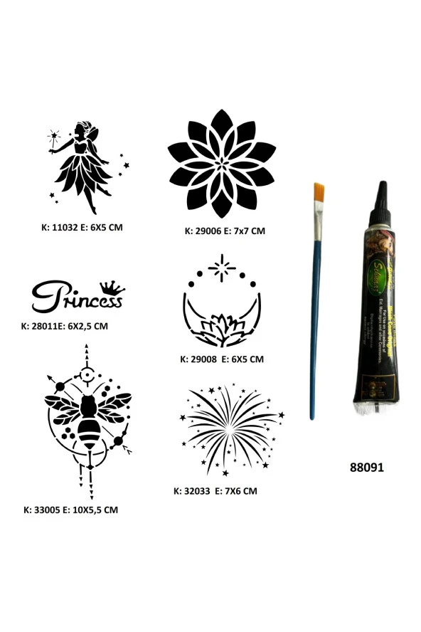 Mandala ve Peri Hint Kınasıyla Geçici Dövme Yapma Kiti ürün görseli 1