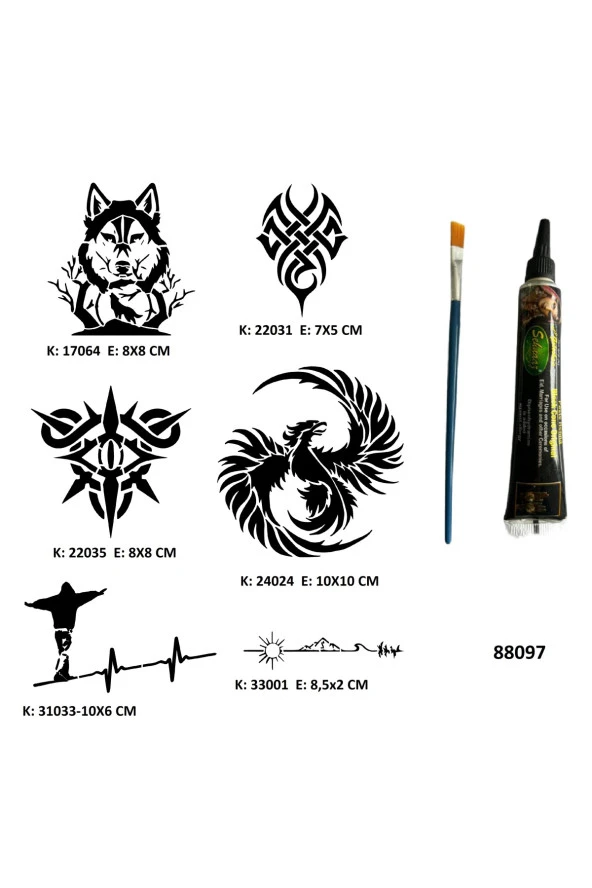 Vahşi Modeler Hint Kınasıyla Geçici Dövme Yapma Kiti