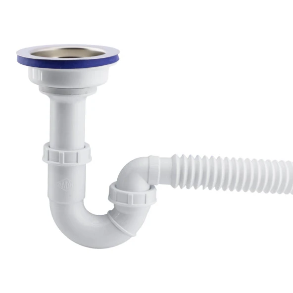 Süzgeçli Geniş Kafalı Körüklü İşyeri Yemekhane Evye Sifonu Gider Borusu Akordiyon Plastik 15-35 cm - 4