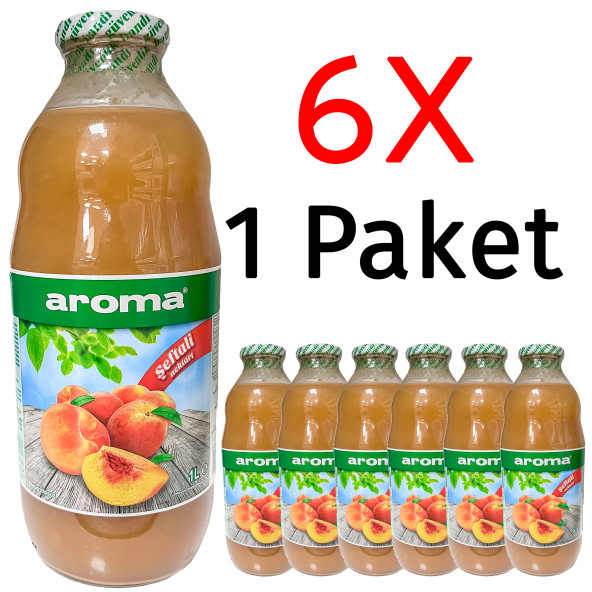 Şeftali Meyve Suyu 1 Litre Cam Şişe 6 Adet - 1