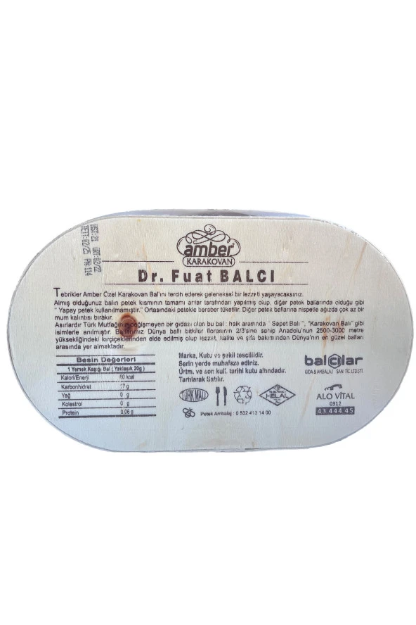 Dr. Fuat Balcı Amber Karakovan Petek Balı 700 G