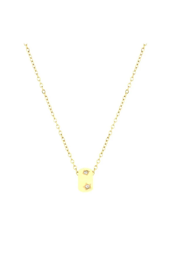Welch Çelik Minimal Taşlı Top Kolye - 1
