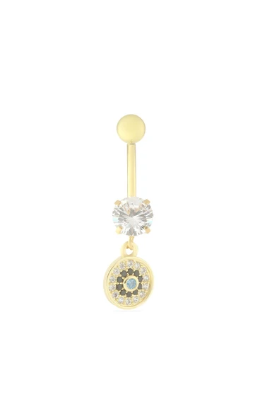 Çelik Taşlı Göbek Nazar Piercing