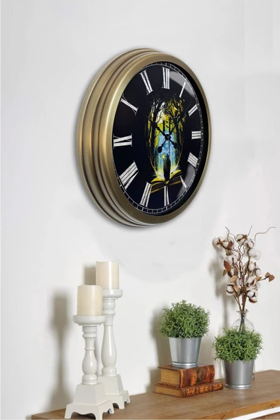 Dream Gift 40 Cm Eskitme Metal Kitap - Insan Duvar Saati - 2