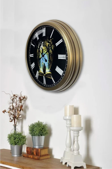 Dream Gift 40 Cm Eskitme Metal Kitap - Insan Duvar Saati - 3