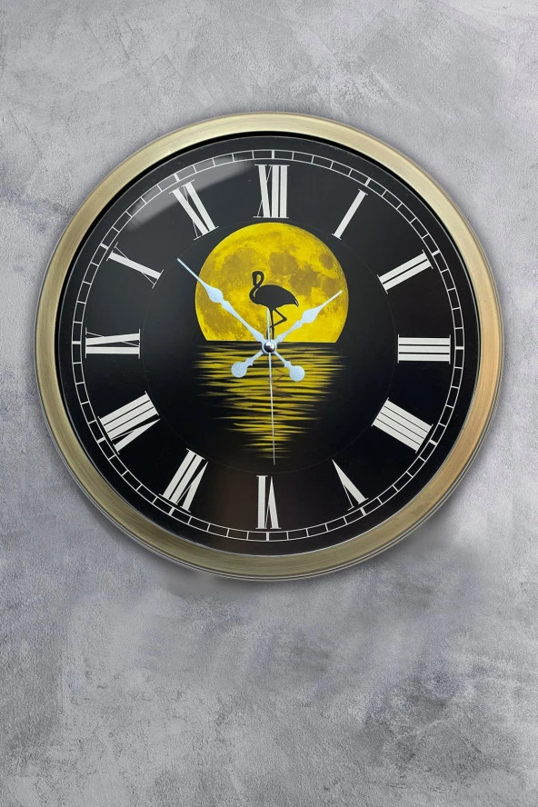 Hediyelik 40 Cm Eskitme Metal Gece Duvar Saati