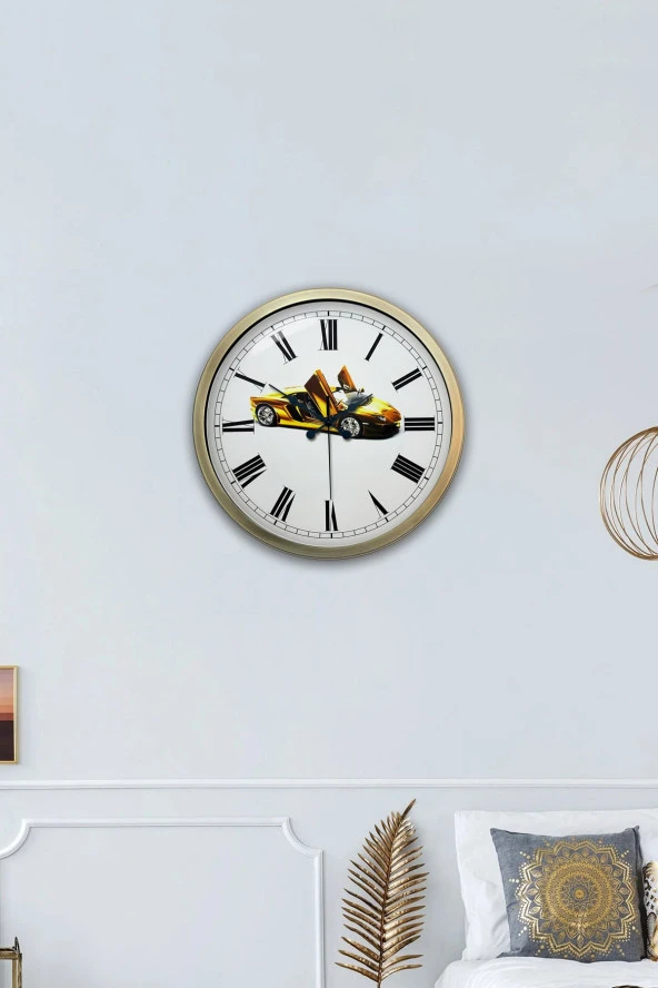 Dream Gift Eskitme Metal Araba Duvar Saati - Resim 2