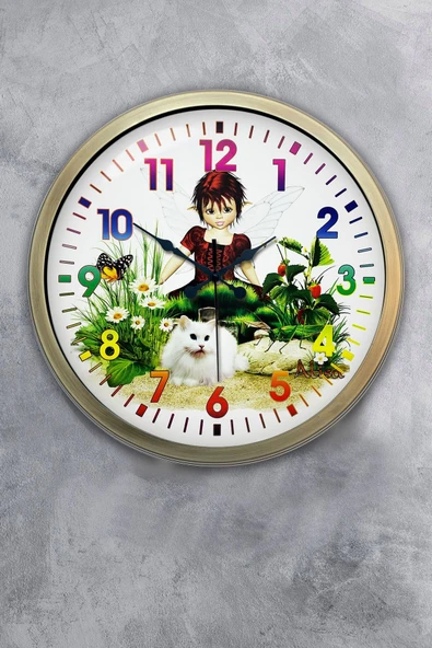 Dream Gift 40 cm Eskitme Metal Çocuk Duvar Saati