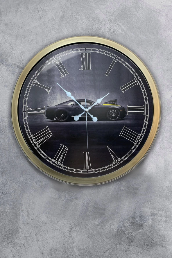 40 cm Eskitme Metal Araba Duvar Saati