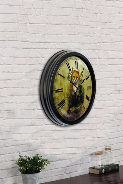 40 Cm Eskitme Metal Dekoratif Duvar Saati - Resim 4