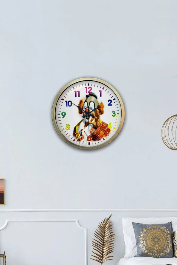 40 Cm Eskitme Metal Palyaço Duvar Saati