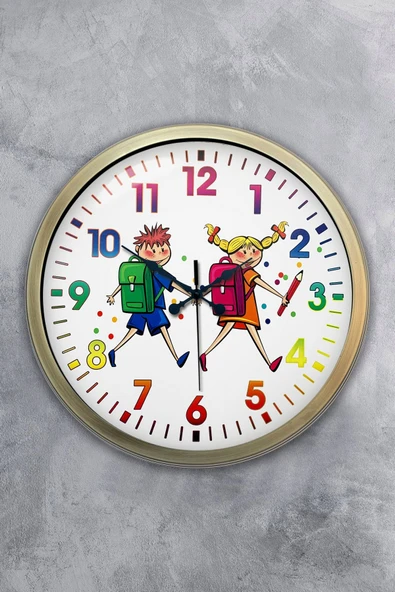 Dream Gift Hediyelik 40 Cm Eskitme Metal Çocuk Duvar Saati