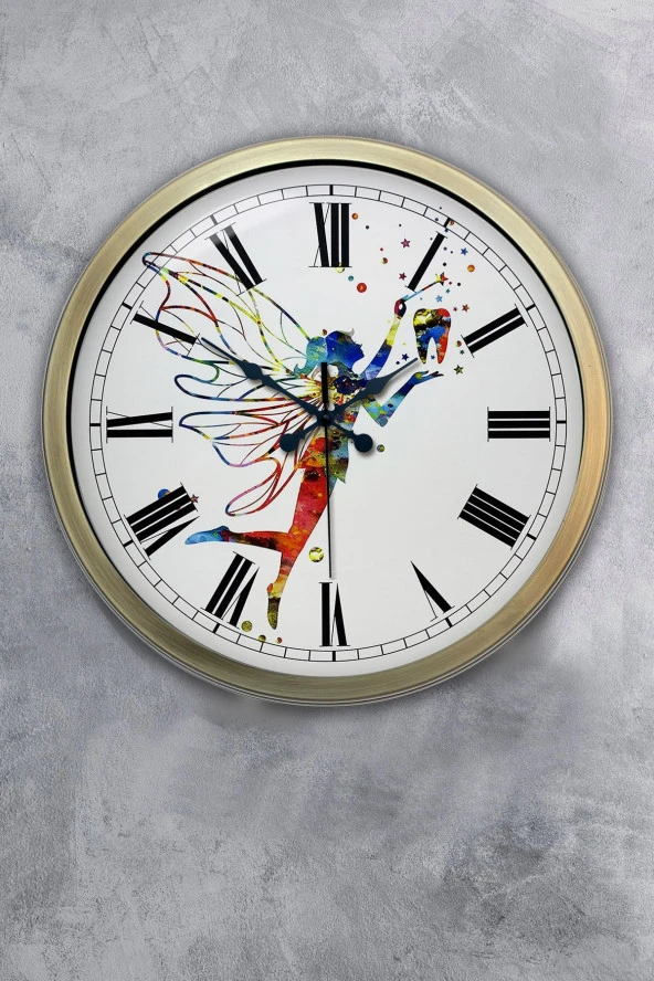 Hediyelik 40 Cm Eskitme Metal Diş Duvar Saati