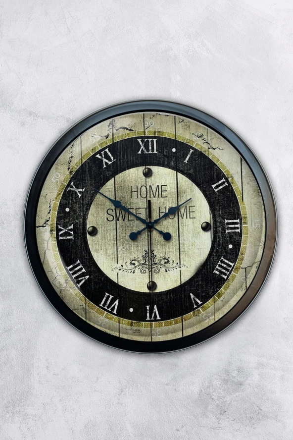 40 Cm Siyah Metal Home Swett Home Duvar Saati