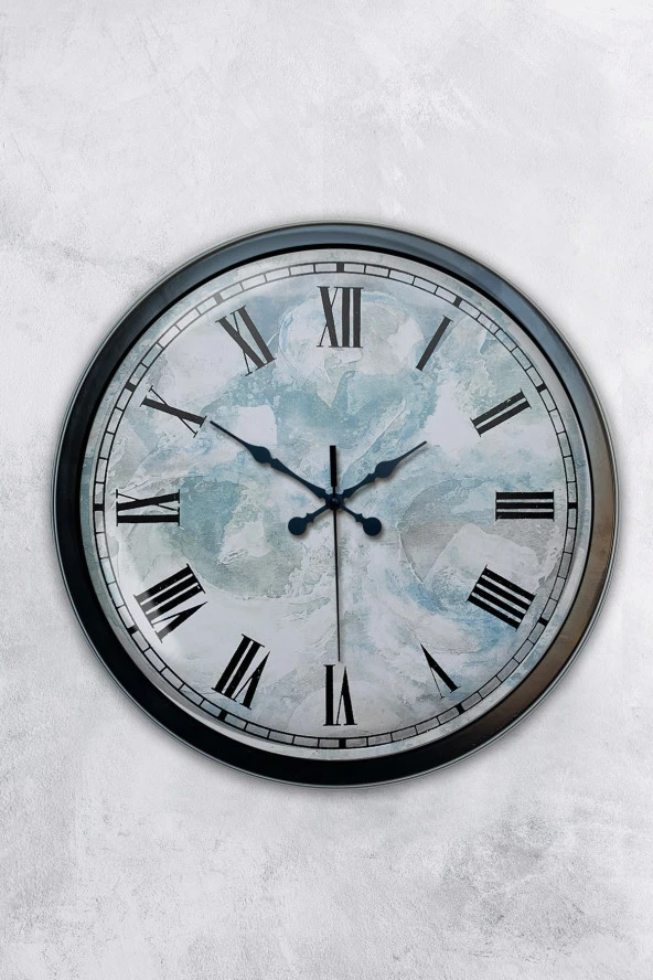 AİB STORE Hediyelik 40 Cm Siyah Metal Izmir Duvar Saati