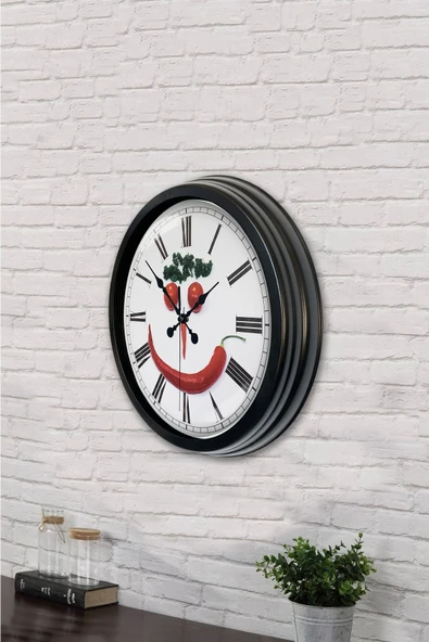 AİB STORE 40 Cm Siyah Metal Mutfak Duvar Saati - 3