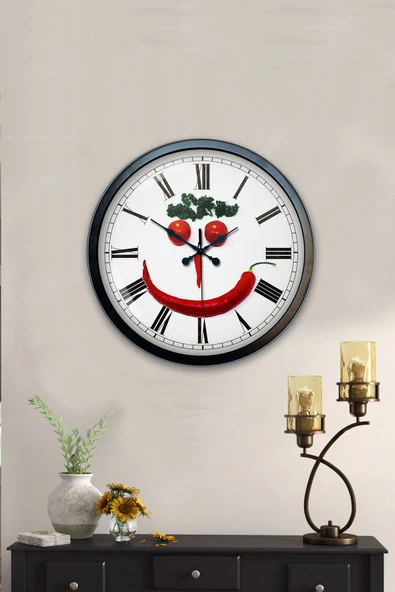 AİB STORE 40 Cm Siyah Metal Mutfak Duvar Saati - 4