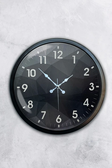 AİB STORE Dekoratif Hediyelik 40 Cm Siyah Metal Modern Tasarım Duvar Saati