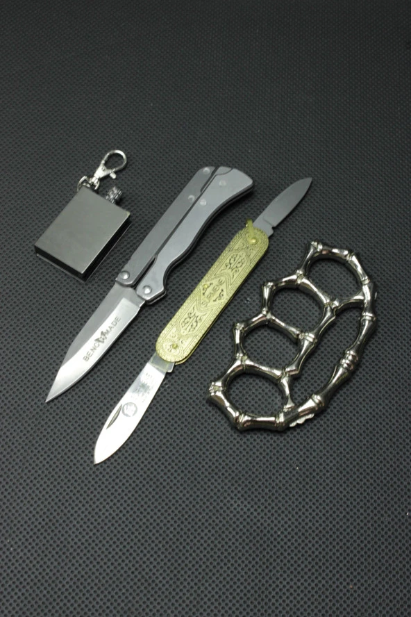 15 cm Benchmade Çakı Gümüş Kemik Mustali set
