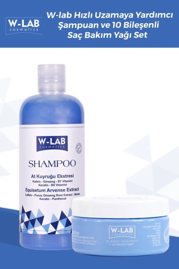 W-Lab Kozmetik Şampuan Ve Saç Bakım Yağı Set