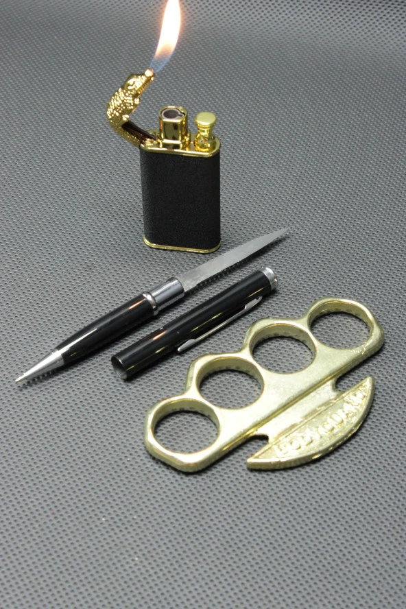 Gizli Kalem Çakı ve Gold Body Mustali 3lü Set
