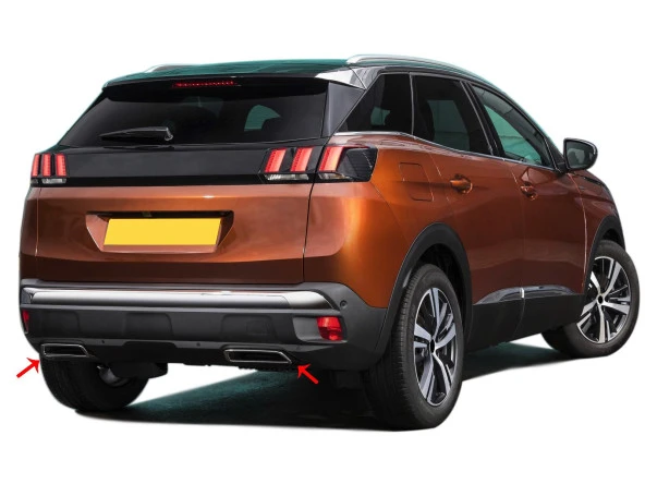 Peugeot 3008 Krom için Egzoz Çıkışı 2 Parça. 2016 Üzeri - 4